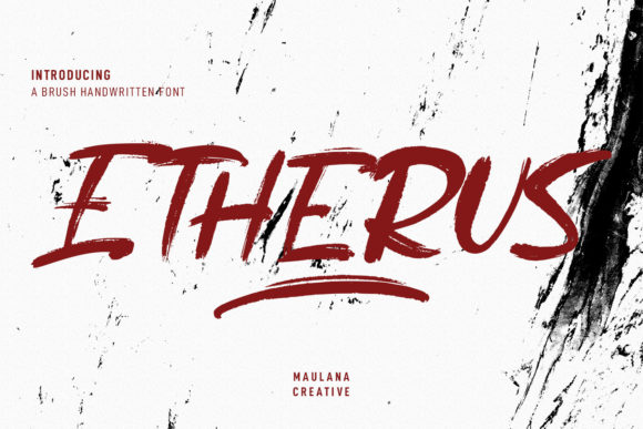 Etherus: A Casual Brushed Display Font for Makers
