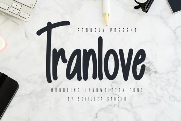 Tranlove: A Modern Paint-Brushed Handwritten Font